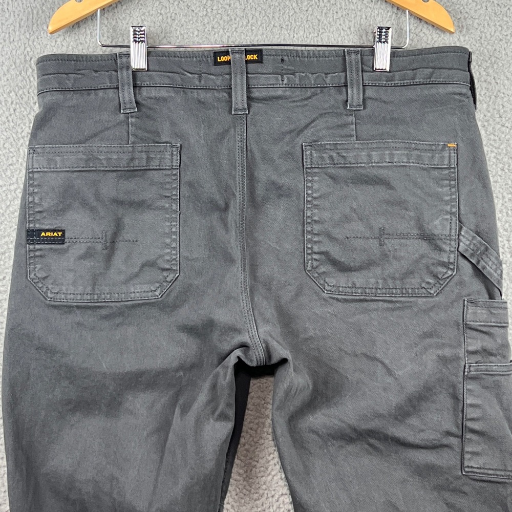 Ariat Rebar M4 Relaxed Boot Cut Twill Grey Work Pants Mens36x30 (meas. 38x30) - Picture 5 of 13